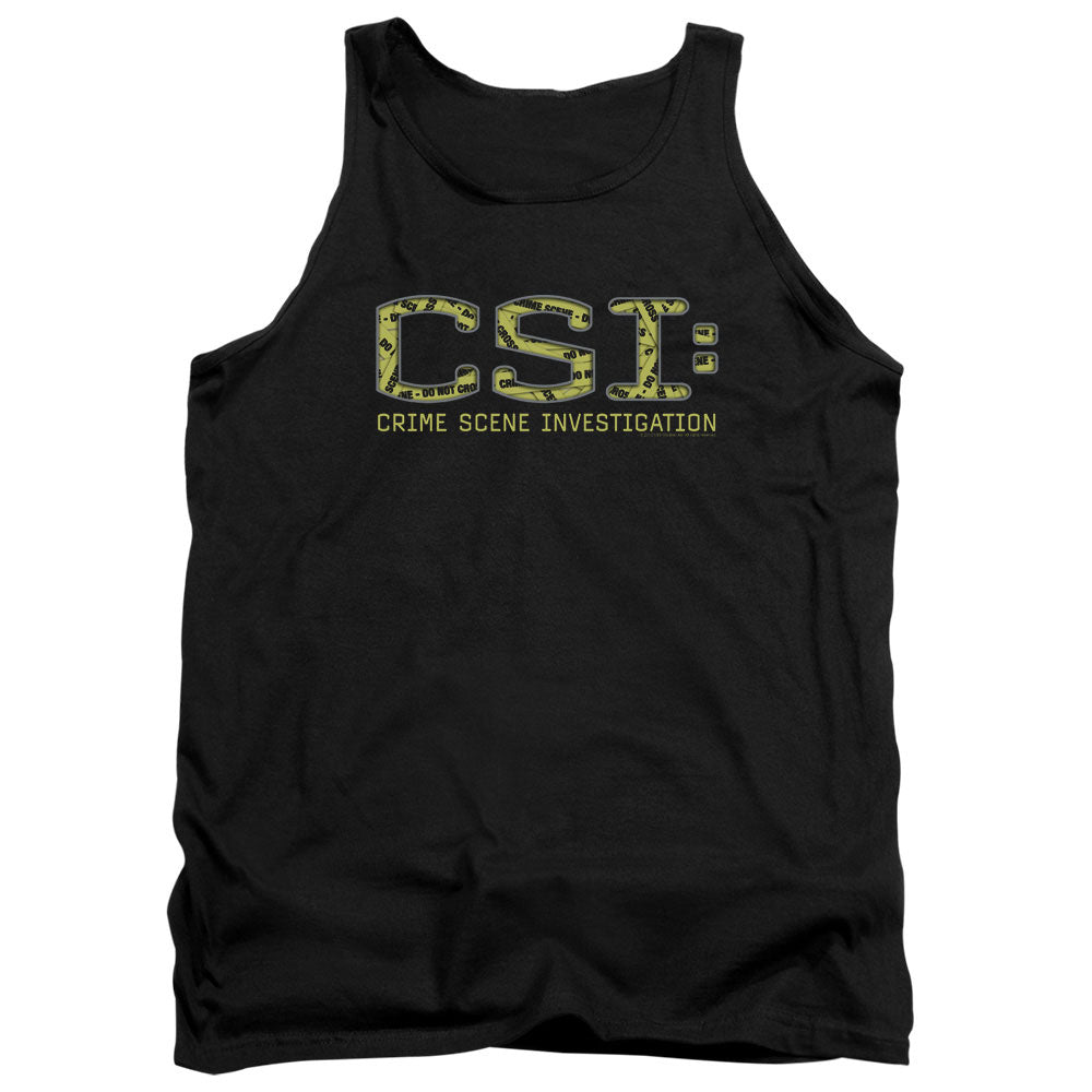 Csi Collage Logo Mens Tank Top Shirt Black