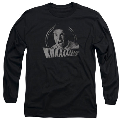 Star Trek Khan Distressed Mens Long Sleeve Shirt Black Officially Licensed Officially Licensed