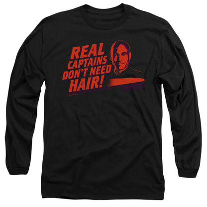 Star Trek Real Captain Mens Long Sleeve Shirt Black Officially Licensed Officially Licensed