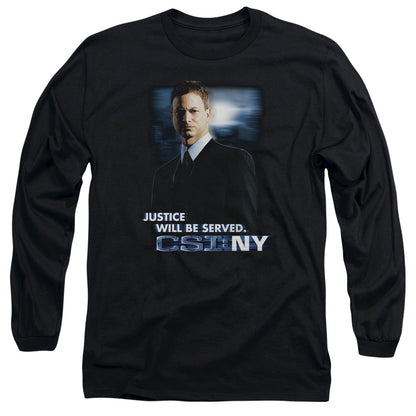 Csi:Ny Justice Served Mens Long Sleeve Shirt Black Officially Licensed Officially Licensed