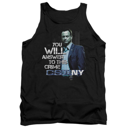Csi Ny You Will Answer Mens Tank Top Shirt Black Officially Licensed