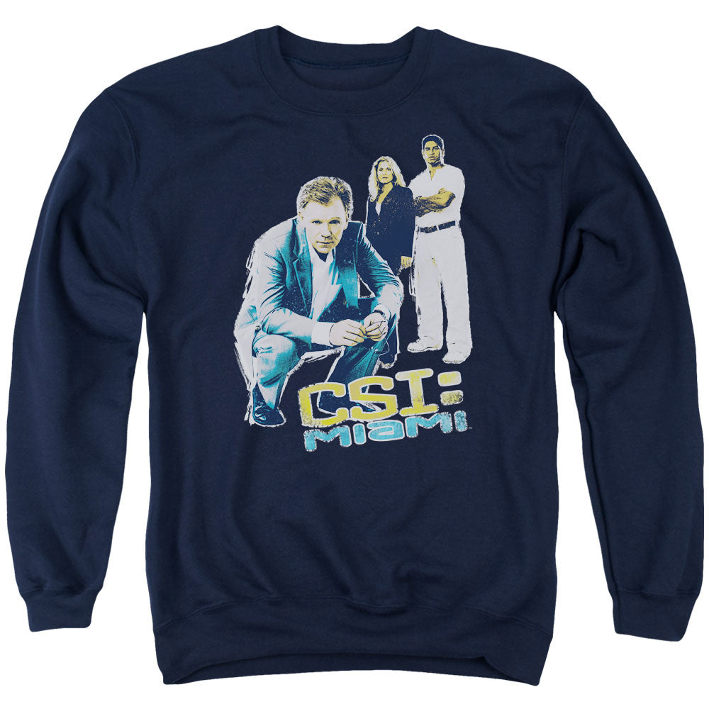 Csi:Miami In Perspective Mens Crewneck Sweatshirt Navy Officially Licensed