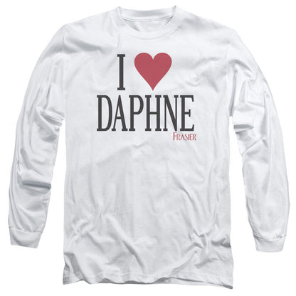 Frasier I Heart Daphne Mens Long Sleeve Shirt White Officially Licensed Officially Licensed