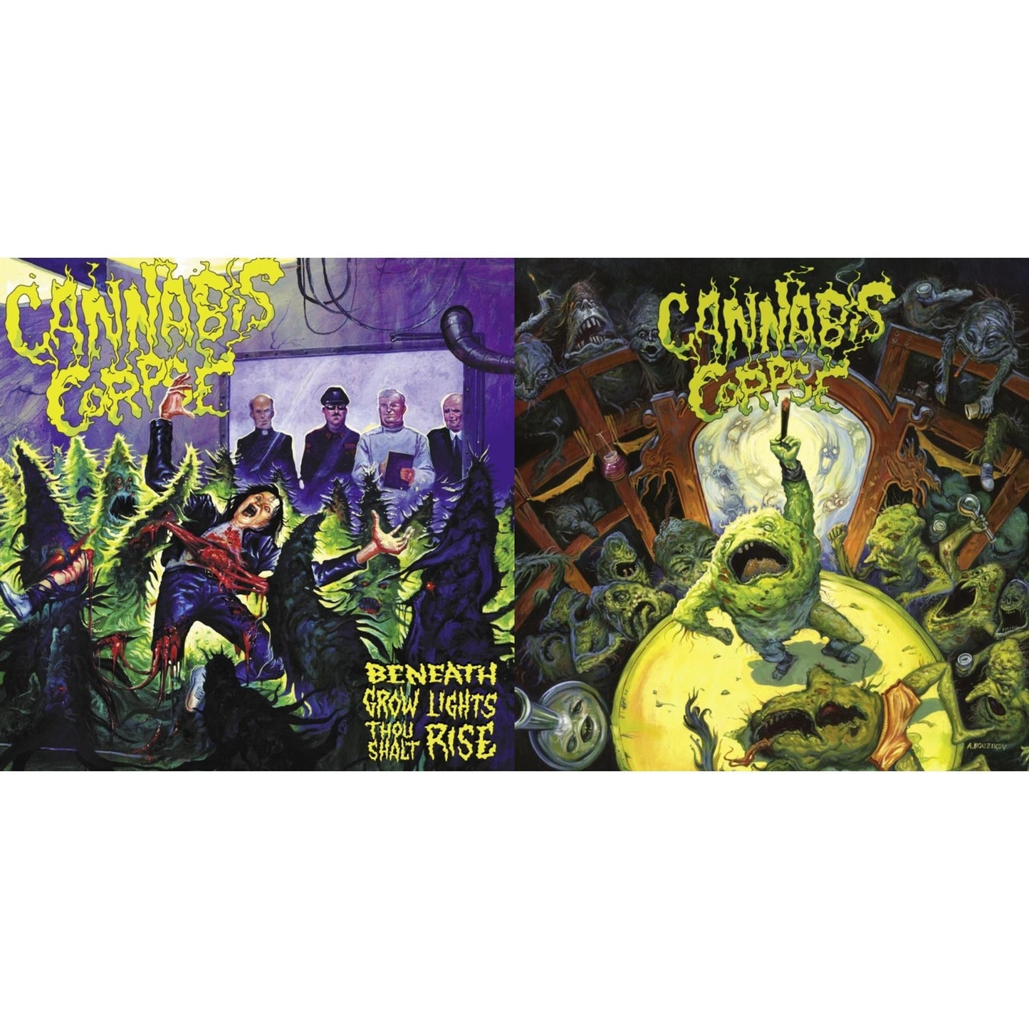 Cannabis Corpse - Weeding (White LP Vinyl) & Beneath Grow Lights Thou Shalt Rise (Picture Disc/Limited)