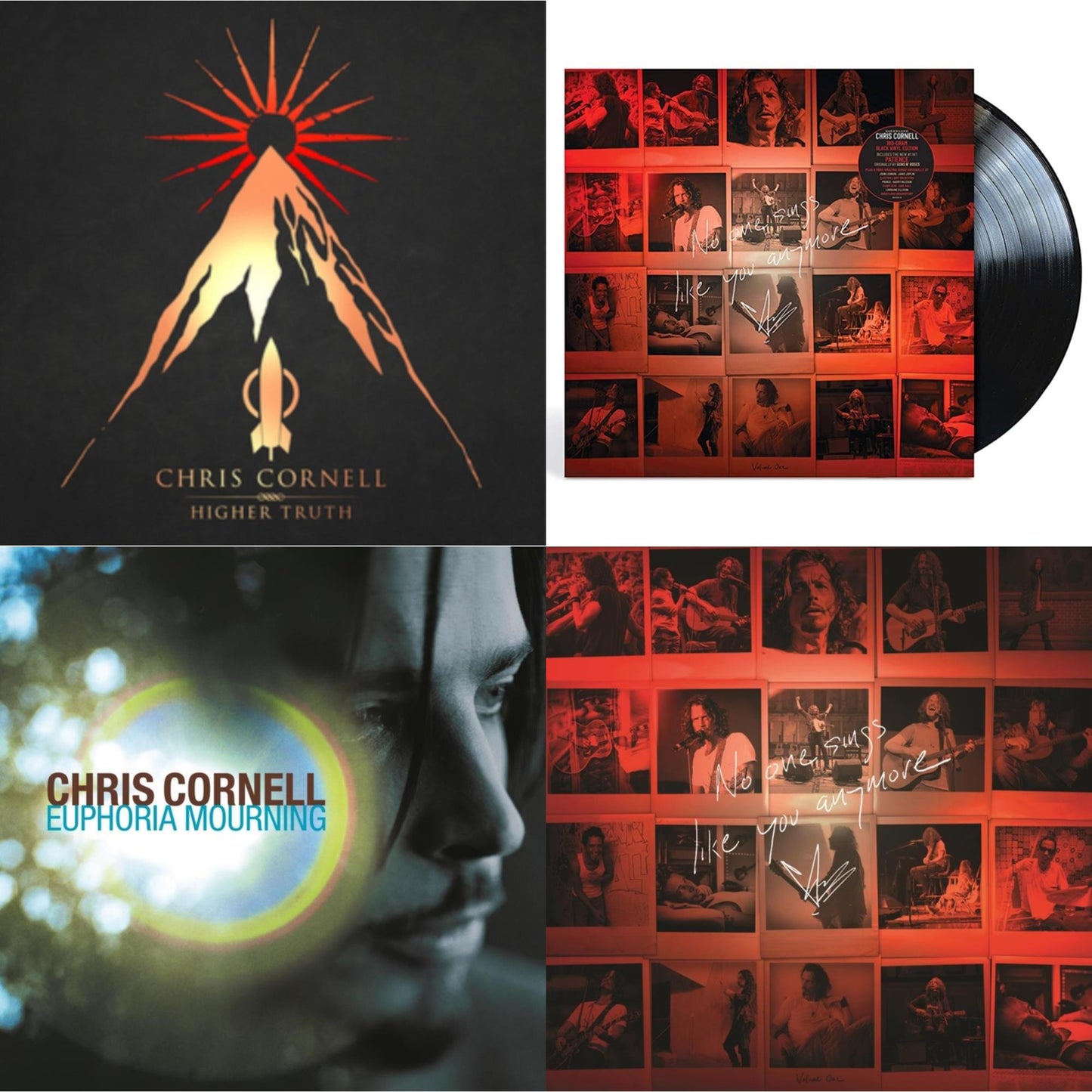 Chris Cornell - No One Sings Like You Anymore & No One Sings Like You Anymore (Picture Disc) & Euphoria Mourning & Higher Truth - LP Vinyl Bundle