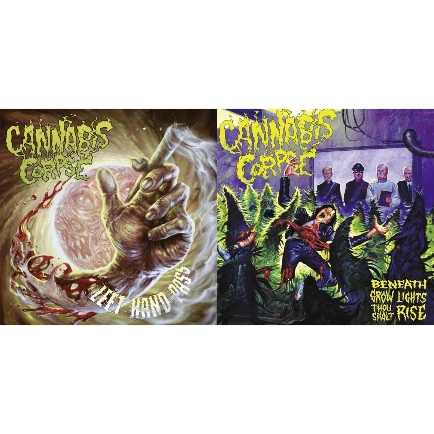 Cannabis Corpse - Beneath Grow Lights Thou Shalt Rise (Picture Disc/Limited) & Left Hand Pass (Ltd/Light Rose LP Vinyl)