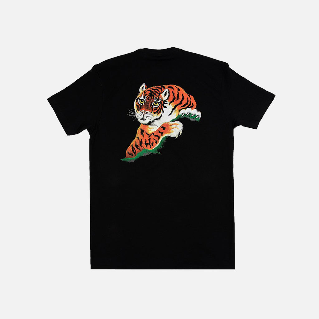 Rocky Satin Tiger Mens T Shirt Black