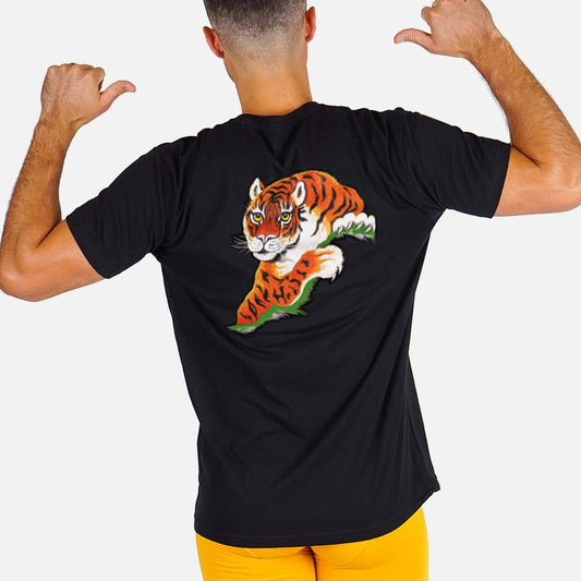 Rocky Satin Tiger Mens T Shirt Black