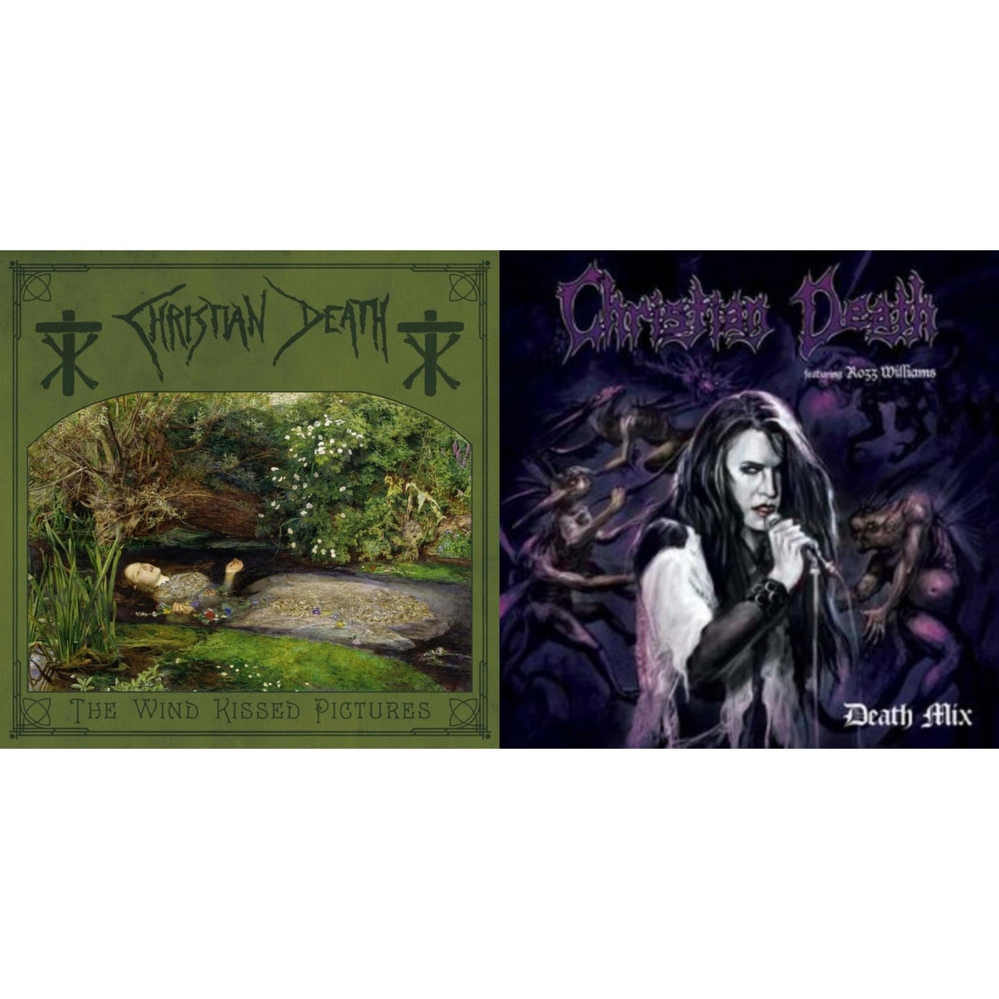 Christian Death - Wind Kissed Pictures (2021 Edition) (Dark Green LP Vinyl) & Death Mix (Purple/Black Splatter LP Vinyl)