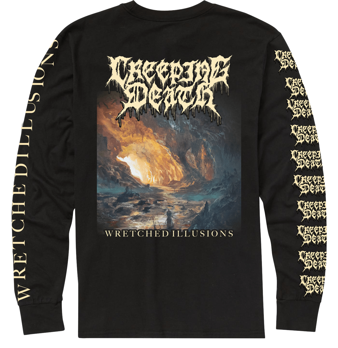 Creeping Death Wretched Illusions Album Art Long Sleeve T Shirt Officially Licensed
