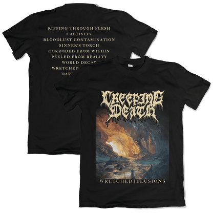 Creeping Death Wretched Illusions Album Art Mens T Shirt