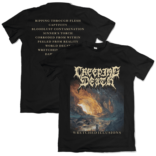 Creeping Death Wretched Illusions Album Art Mens T Shirt