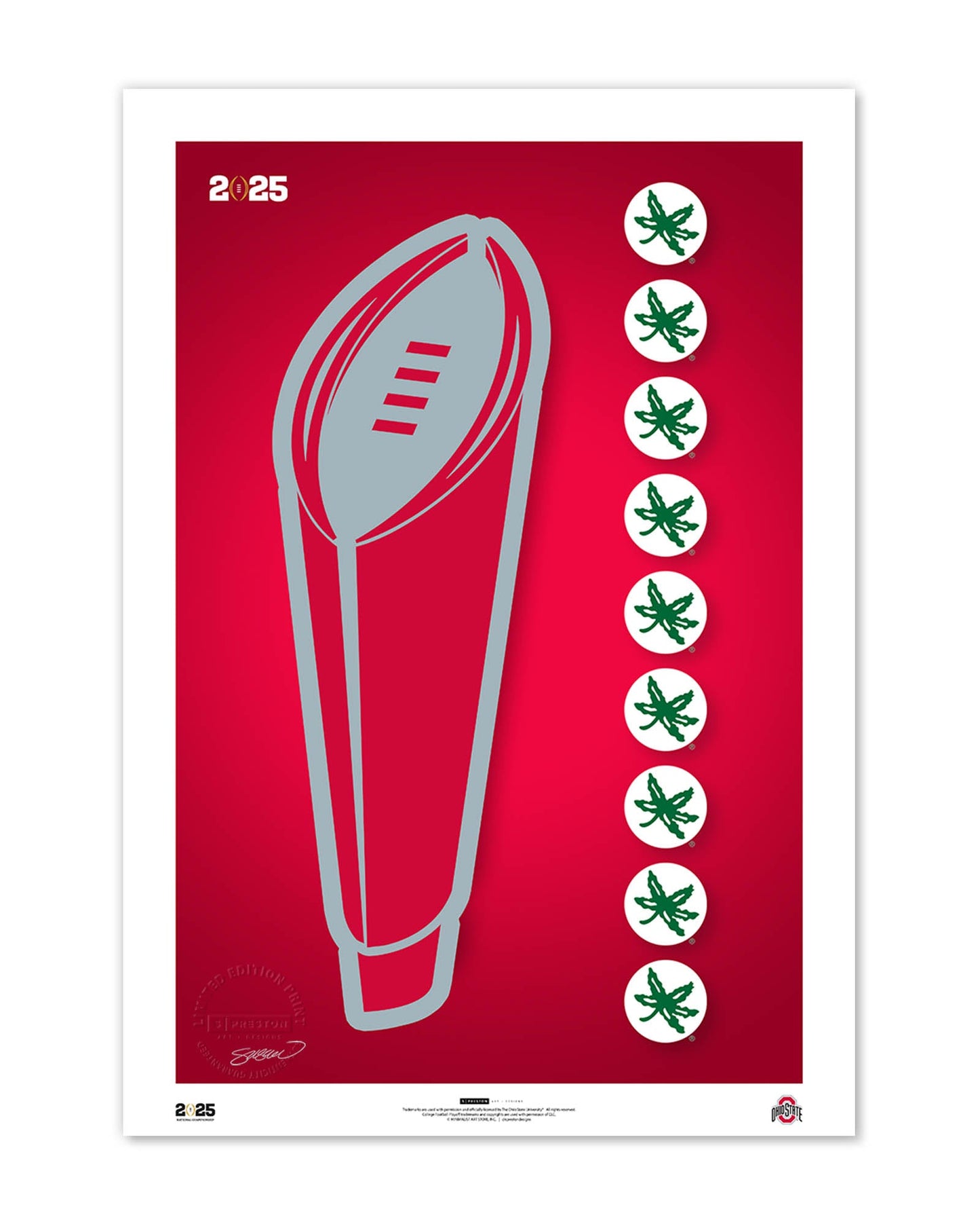 Minimalist College Football Champions 2024 Limited Edition Art Print
