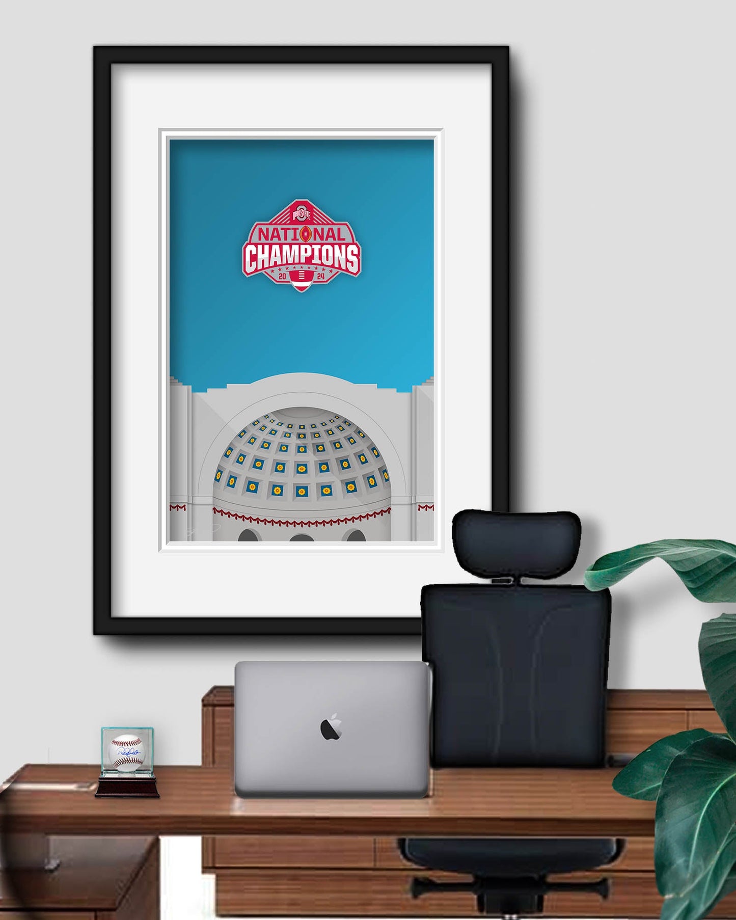 Minimalist Ohio Stadium College Football Champions 2024 Limited Edition Art Print