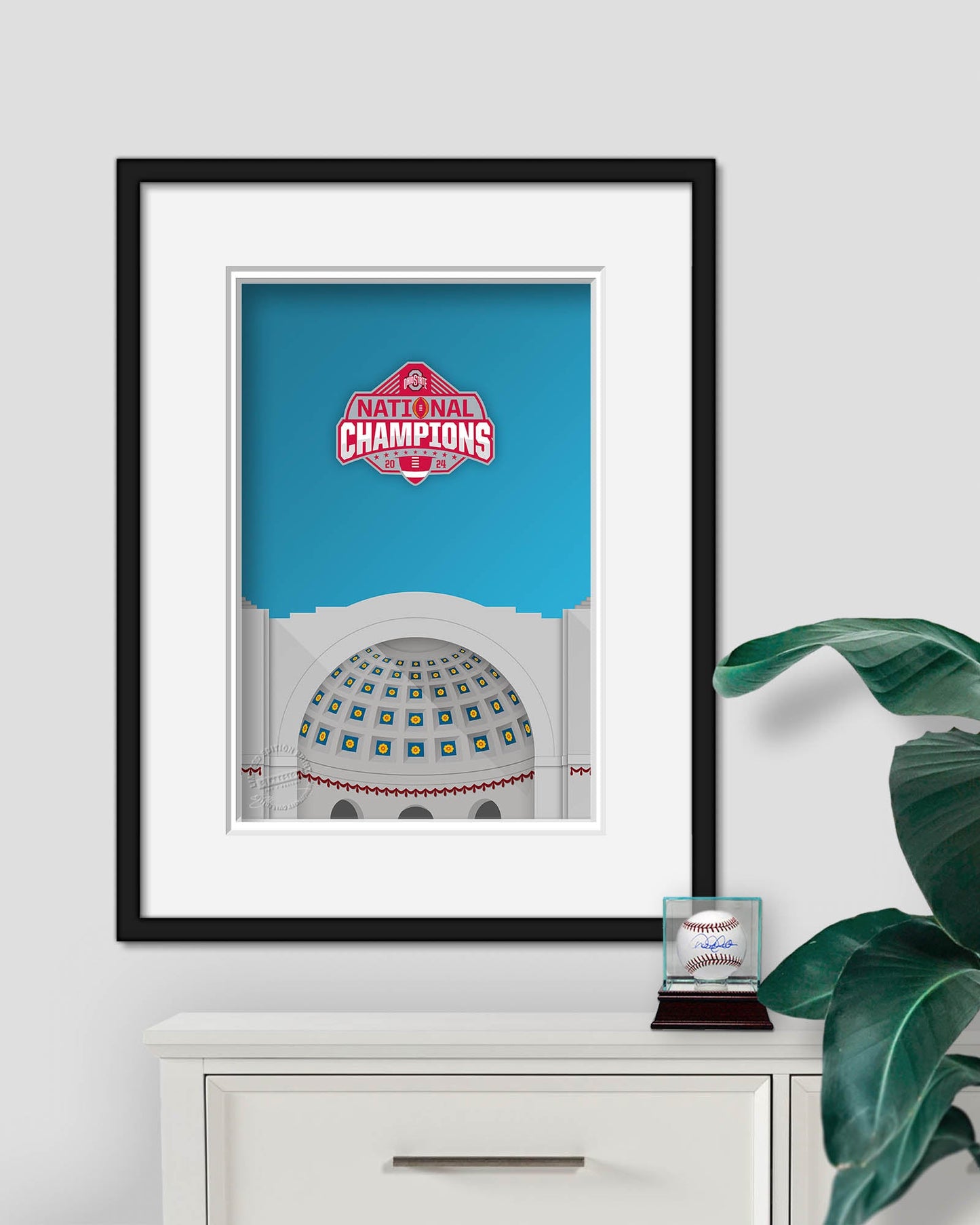 Minimalist Ohio Stadium College Football Champions 2024 Limited Edition Art Print