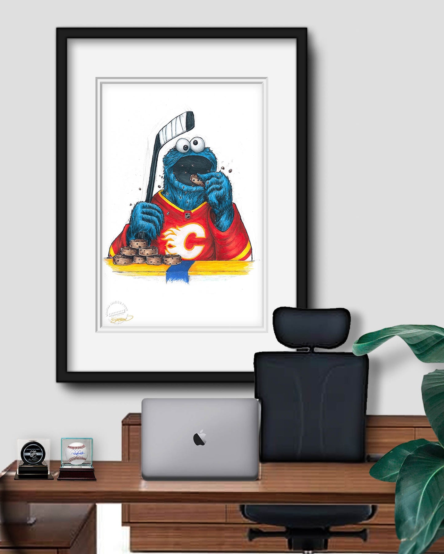 Cookie Monster x NHL Flames Limited Edition Art Print