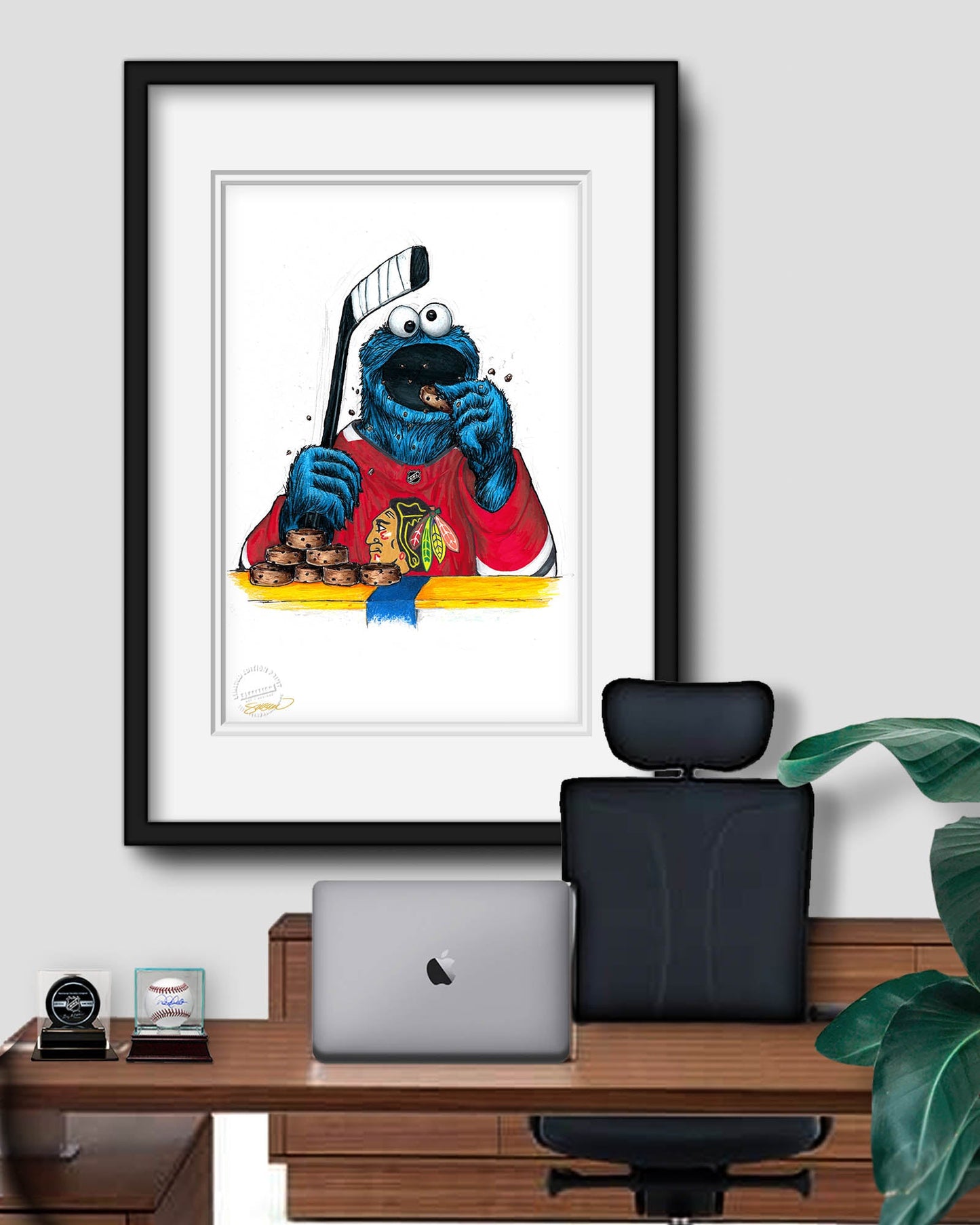 Cookie Monster x NHL Blackhawks Limited Edition Art Print