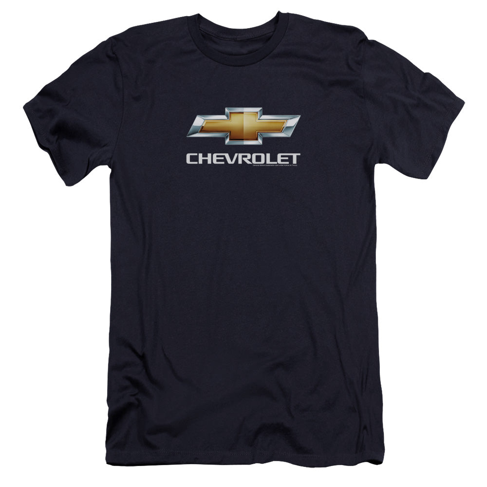 Chevrolet Chevy Bowtie Stacked Hbo Premium Bella Canvas Slim Fit Mens T Shirt Navy