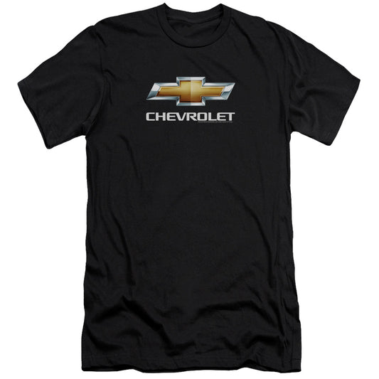 Chevrolet Chevy Bowtie Stacked Hbo Premium Bella Canvas Slim Fit Mens T Shirt Black