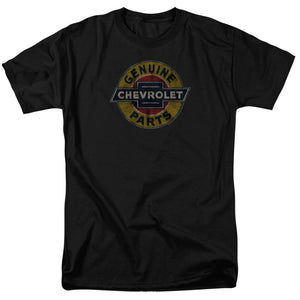 Chevrolet Genuine Chevy Parts Distressed Sign Mens T Shirt Black