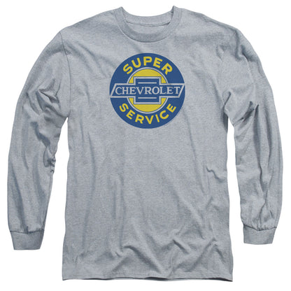 Chevrolet Chevy Super Service Mens Long Sleeve Shirt Athletic Heather Officially Licensed Officially Licensed