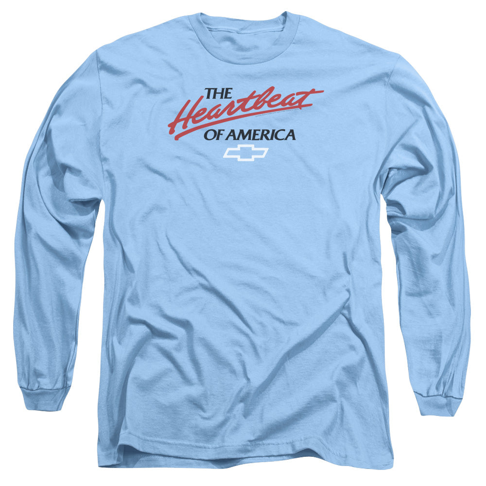 Chevrolet Heartbeat Of America Mens Long Sleeve Shirt Carolina Blue