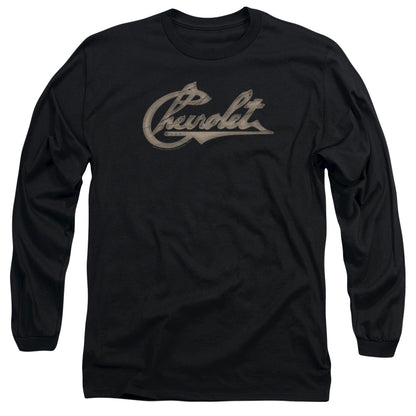 Chevrolet Chevy Script Mens Long Sleeve Shirt Black Officially Licensed Officially Licensed