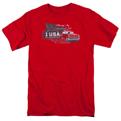 Chevrolet See The Usa Mens T Shirt Red