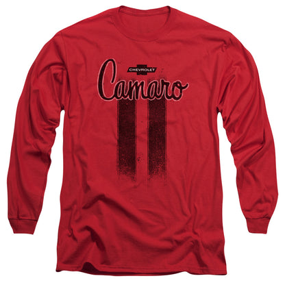 Chevrolet Camaro Stripes Mens Long Sleeve Shirt Red