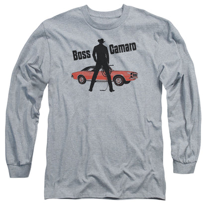 Chevrolet Boss Mens Long Sleeve Shirt Athletic Heather Officially Licensed Officially Licensed