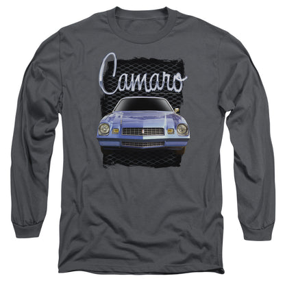 Chevrolet Yellow Camaro Mens Long Sleeve Shirt Charcoal Officially Licensed Officially Licensed