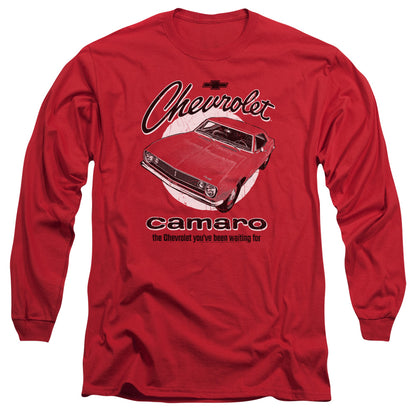 Chevrolet Retro Camaro Mens Long Sleeve Shirt Red Officially Licensed Officially Licensed