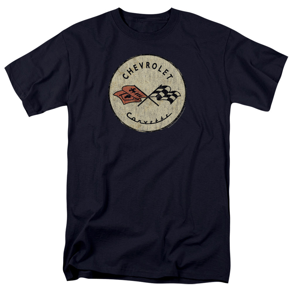 Chevrolet Old Vette Mens T Shirt Navy