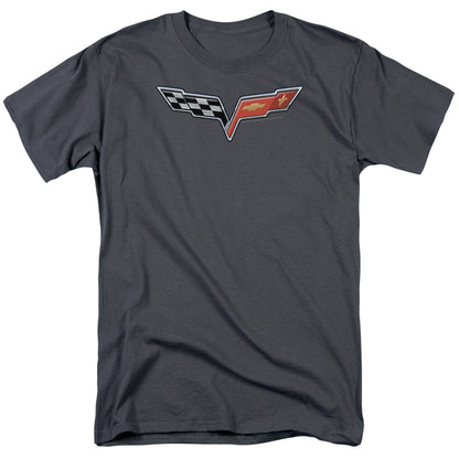 Chevrolet The Vette Medallion Mens T Shirt Charcoal