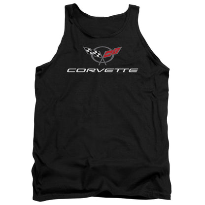 Chevrolet Corvette Modern Emblem Mens Tank Top Shirt Black