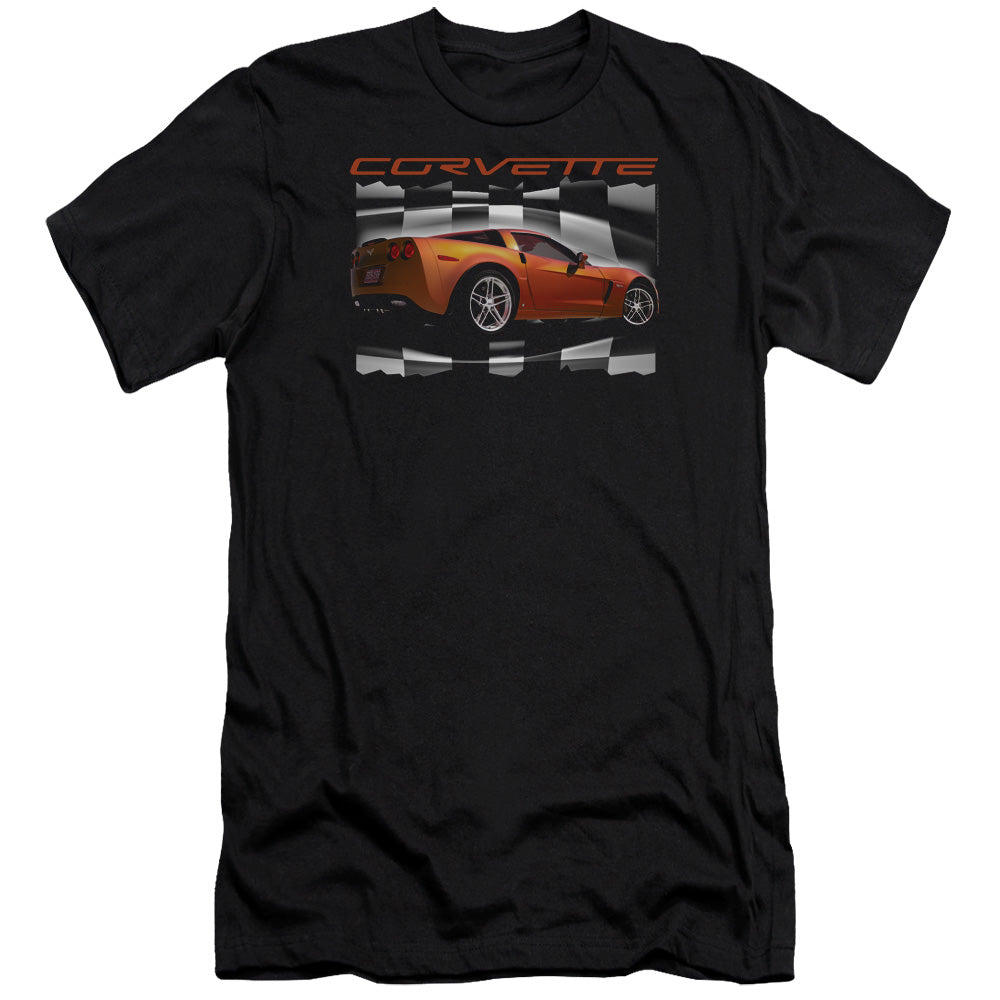 Chevrolet Orange Z06 Vette Premium Bella Canvas Slim Fit Mens T Shirt Black