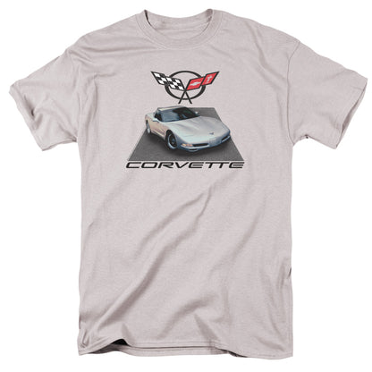 Chevrolet Silver 01 Vette Mens T Shirt Silver