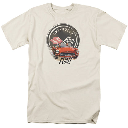 Chevrolet Vette Fun Mens T Shirt Cream