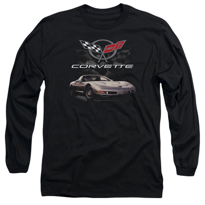 Chevrolet Checkered Past Mens Long Sleeve Shirt Black Officially Licensed Officially Licensed