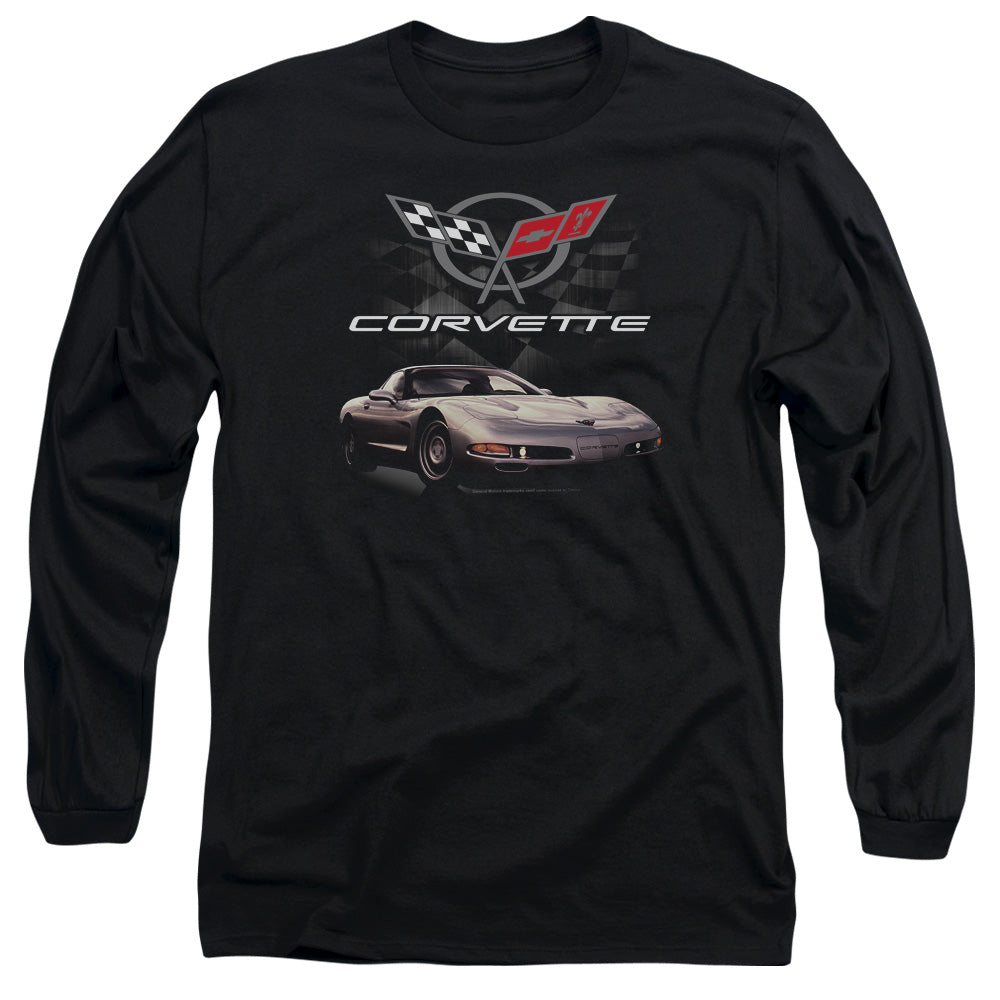 Chevrolet Checkered Past Mens Long Sleeve Shirt Black Officially Licensed Officially Licensed