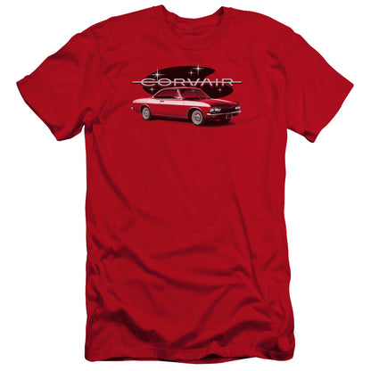 Chevrolet 65 Corvair Mona Spyda Coupe Premium Bella Canvas Slim Fit Mens T Shirt Red