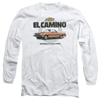 Chevrolet Also A Truck Mens Long Sleeve Shirt White Officially Licensed Officially Licensed