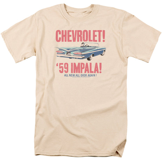 Chevrolet 59 Impala Mens T Shirt Cream