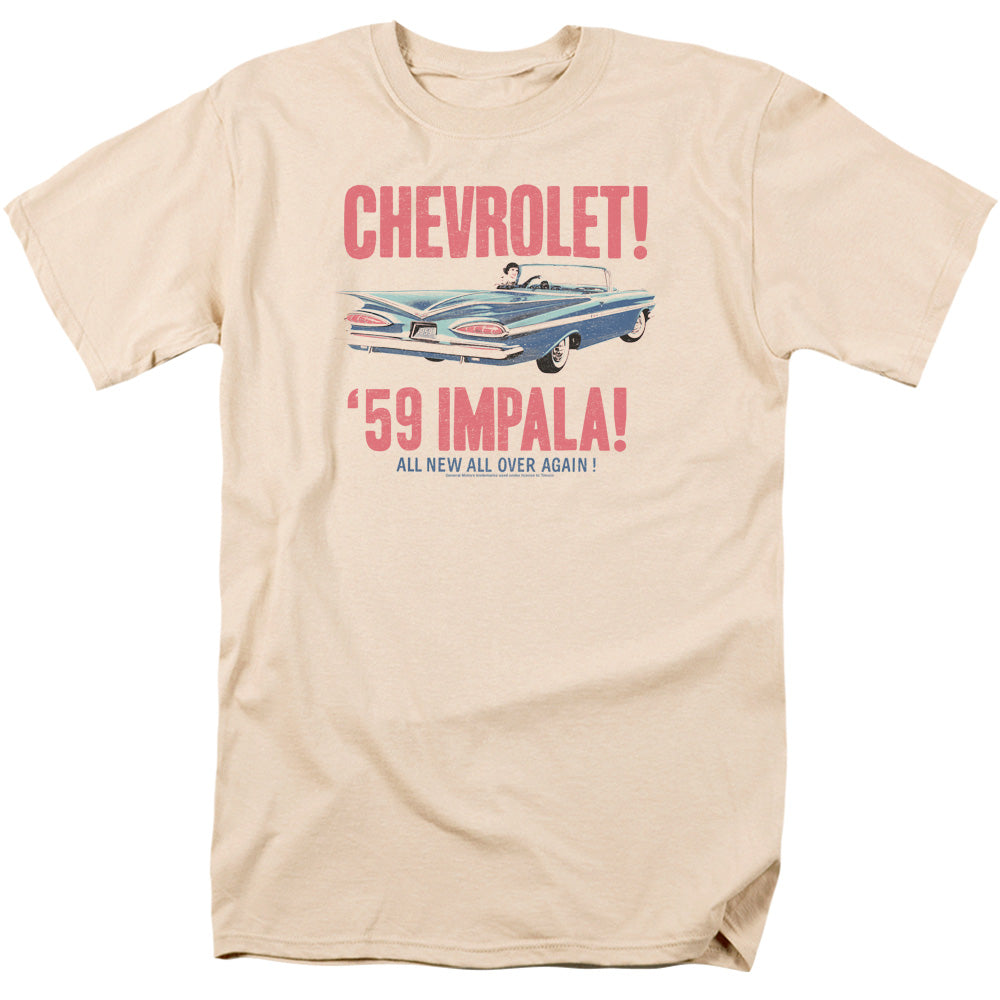 Chevrolet 59 Impala Mens T Shirt Cream