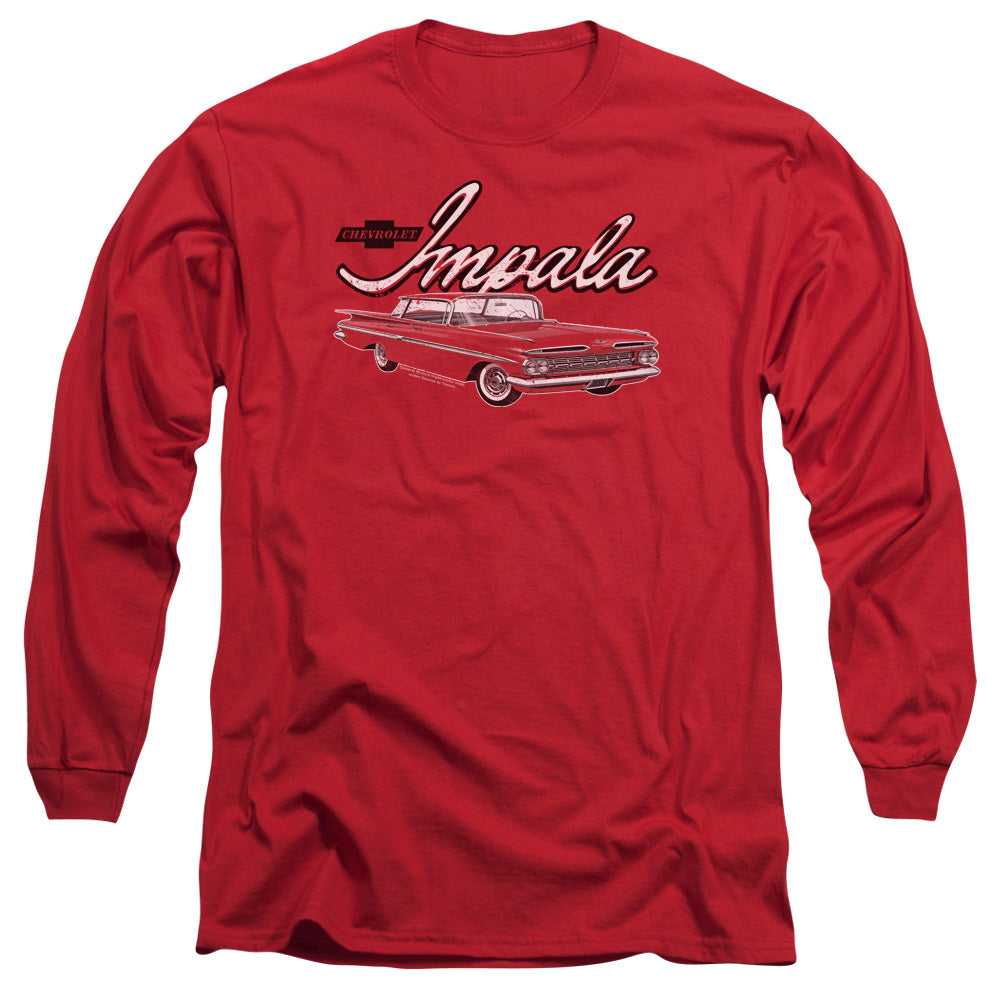 Chevrolet Classic Impala Mens Long Sleeve Shirt Red