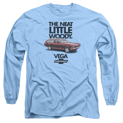 Chevrolet Vega The Neat Little Woody Mens Long Sleeve Shirt Carolina Blue