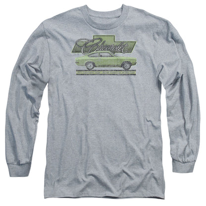 Chevrolet Vega Car Of The Year 71 Mens Long Sleeve Shirt Athletic Heather Officially Licensed Officially Licensed