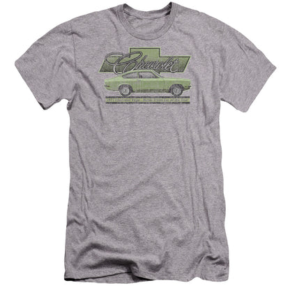 Chevrolet Vega Car Of The Year 71 Premium Bella Canvas Slim Fit Mens T Shirt Athletic Heather