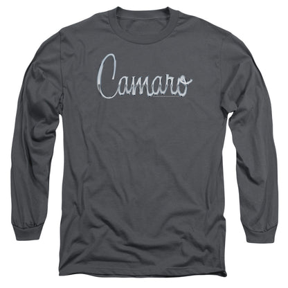 Chevrolet Classic Camaro Metal Mens Long Sleeve Shirt Charcoal Officially Licensed Officially Licensed