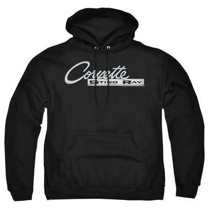 Chevrolet Chrome Stingray Logo Mens Hoodie Black Officially Licensed